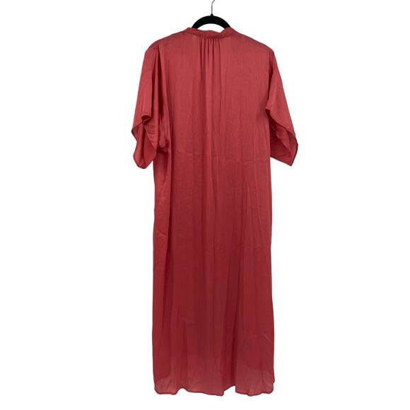 Zara Women's Pink Oversized Silky Flowy Midi Dress Size Small - Picture 2 of 11